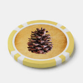 Dennenappel op vintage papier poker chips (Enkel)