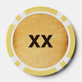 Dennenappel op vintage papier poker chips (Achterkant)