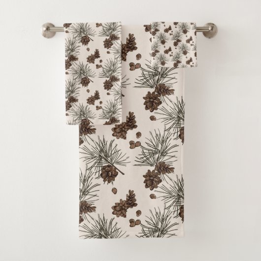 Dennenappel spar kerstboom bad handdoek (Insitu)