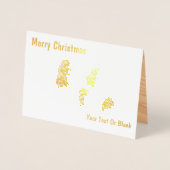 Dennenappel Tak Op Hout Folie Kaarten (Voorkant)