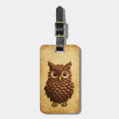 Dennenappel Uil Bagagelabel (Voorkant verticaal)