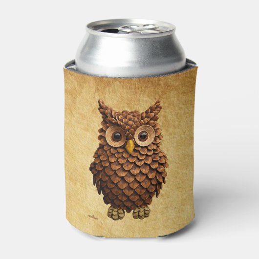 dennenappel-uil blikjeskoeler (Blikje Voorkant)