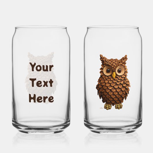 dennenappel-uil blikvorm glas (Achterkant)