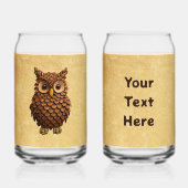 dennenappel-uil blikvorm glas (Voorkant)