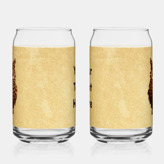 dennenappel-uil blikvorm glas (Links)