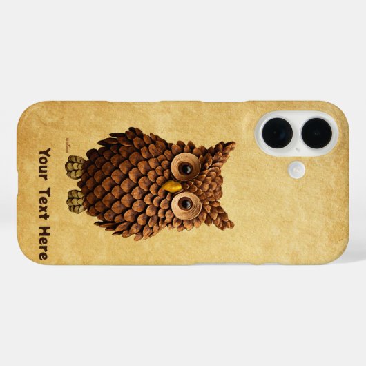 dennenappel-uil Case-Mate iPhone case (Achterkant (horizontaal))