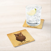 dennenappel-uil kartonnen onderzetters (Insitu)