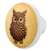 dennenappel-uil keramische knop (Rechts)