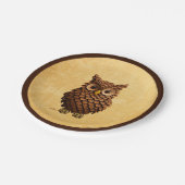 dennenappel-uil papieren bordje (Gekanteld)