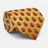 dennenappel-uil stropdas (Opgerold)