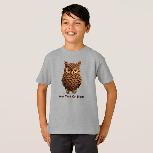 dennenappel-uil t-shirt (Voorkant volledig)
