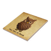 dennenappel-uil tegeltje (Zijkant)