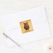 dennenappel-uil vierkante sticker (Envelop)