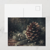 Dennenappel Winterkunst Briefkaart (Voorkant / Achterkant)