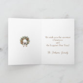 Dennenappelkrans Feestdagen Kaart (Binnen)