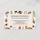  dennenappels, bladeren, paddenstoel Herfst bos Visitekaartje (Achterkant)