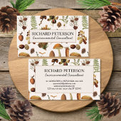  dennenappels, bladeren, paddenstoel Herfst bos Visitekaartje