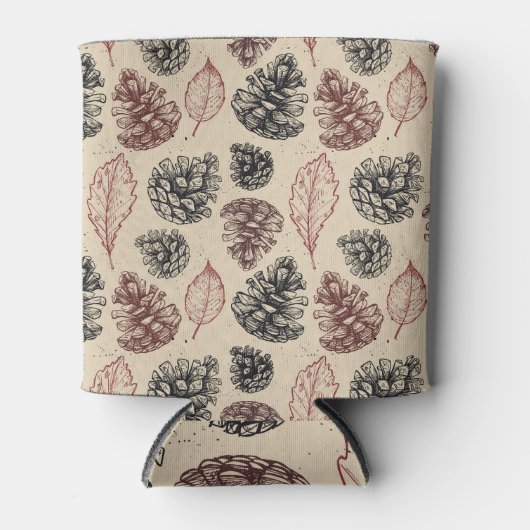  dennenappels: bosachtergrond. blikjeskoeler (Voorkant)