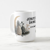 Dennenappels en Halvemaan Winterliefde Koffiemok (Voorkant links)