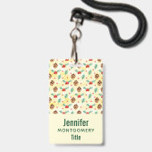 Dennenappels en Hulst Kerstpatroon Badge (Voorzijde met lanyard)