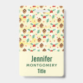 Dennenappels en Hulst Kerstpatroon Badge (Achterkant)