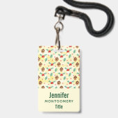 Dennenappels en Hulst Kerstpatroon Badge (Achterkant met lanyard)