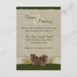 Dennenappels en Jute Groen Ontvangst Kaart