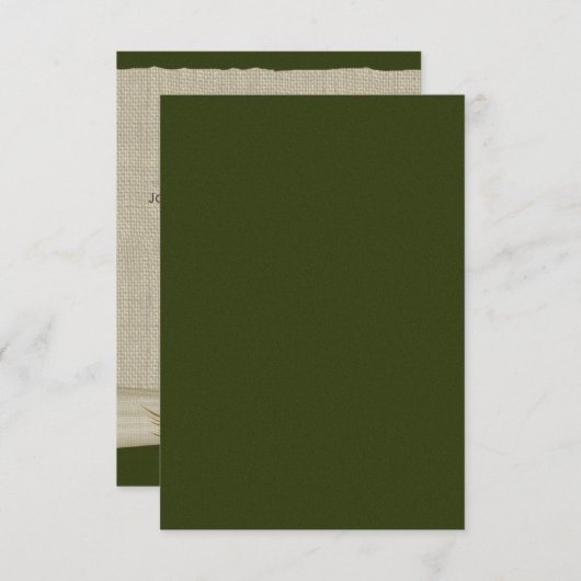 Dennenappels en Jute Groen Ontvangstfeest Kaart (Voorkant / Achterkant)