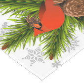 Dennenappels en Kardinaal Kersttafel Runner Korte Tafelloper (Hoek)
