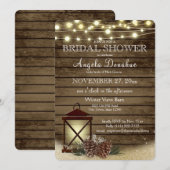 dennenappels en lantaarn rustiek Vrijgezellenfeest Kaart (Voorkant / Achterkant)