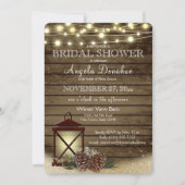 dennenappels en lantaarn rustiek Vrijgezellenfeest Kaart (Voorkant)