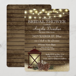 dennenappels en lantaarn rustiek Vrijgezellenfeest Kaart