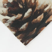 Dennenappels en Rode Bessen Winterpatroon Fleece Deken (Hoek)