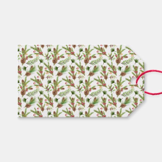  dennenappels en stekken botanisch cadeaulabel (Voorkant (Horizontaal))