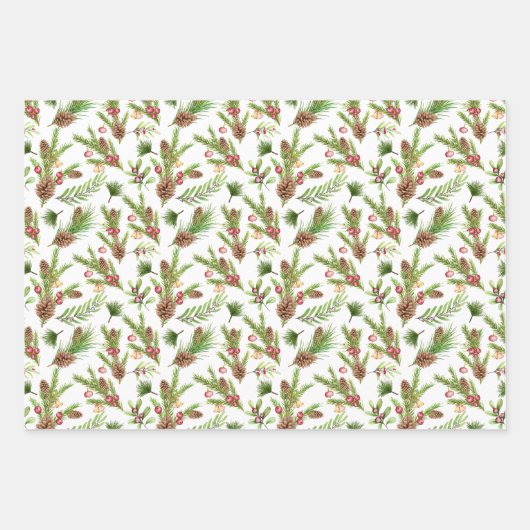 dennenappels en stekken botanisch inpakpapier vel (Voorkant 2)