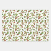 dennenappels en stekken botanisch inpakpapier vel (Voorkant)