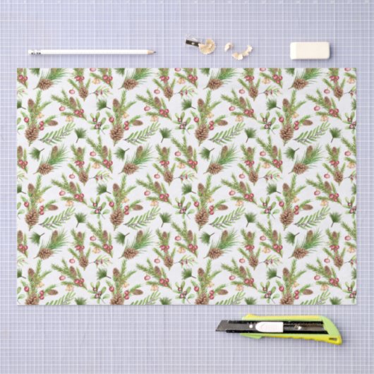  dennenappels en stekken botanisch tissuepapier (Craft)