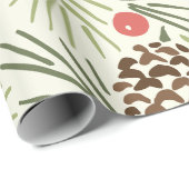 Dennenappels en winterbessen cadeaupapier (Rol Hoek)