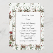 Dennenappels en winterblad Menu kaarten (Voorkant / Achterkant)