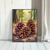 Dennenappels | Herfst Waterverf Bos Poster