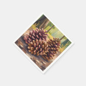 Dennenappels | Herfst Waterverf Bos Servet (Hoek)