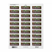 Dennenappels & Hulst Retouradreslabels Etiket (Full Sheet)