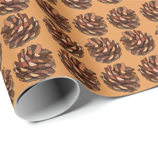 Dennenappels Natuur Rustiek Cadeaupapier (Rol Hoek)