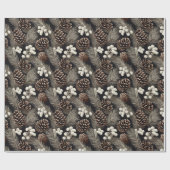 dennenappels op ambachtelijk papier kerst (Vlak)