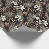 dennenappels op ambachtelijk papier kerst (Hoek)