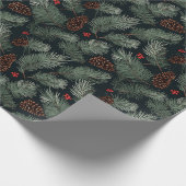 dennenappels op ambachtelijk papier kerst (Hoek)