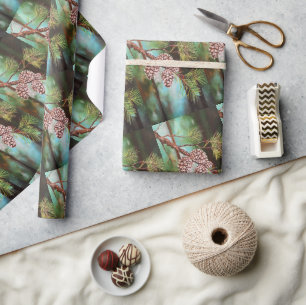 Dennenappels op een winterdag door Alfred Fox Cadeaupapier