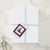 dennenappels & plaid cadeaulabel (Met Touw)
