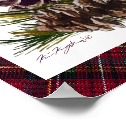 dennenappels & plaid poster (Hoek)