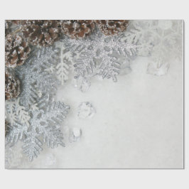 Dennenappels, Sneeuwvlokken Vakantie  Cadeaupapier